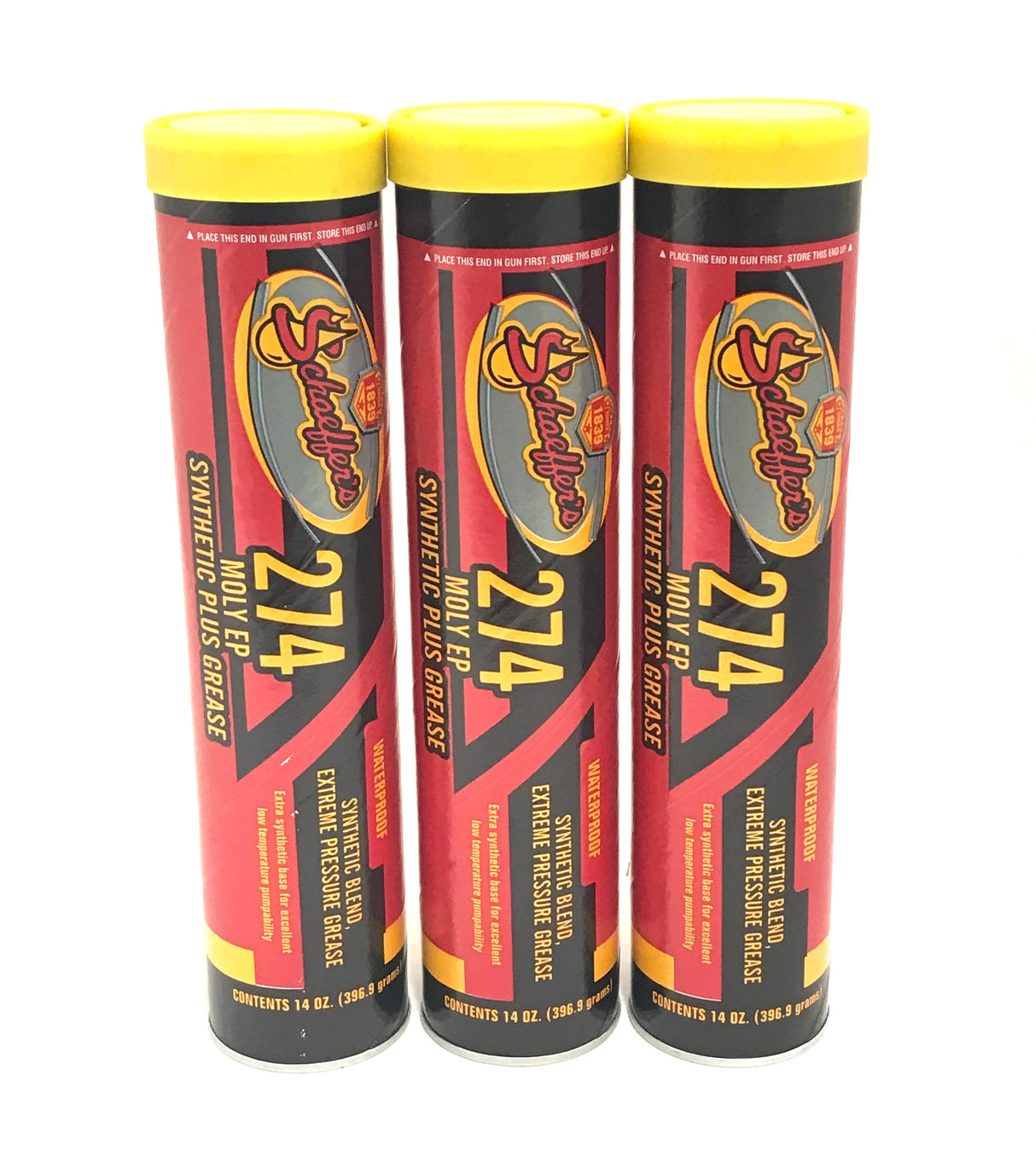 Schaeffer's 274-3 PACK Moly Extreme Pressure Synthetic Plus Waterproof Grease - 14 oz tube