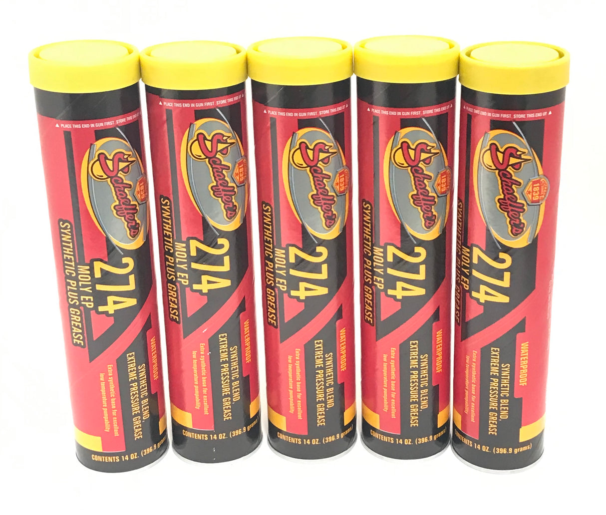 Schaeffer's 274-5 PACK Moly Extreme Pressure Synthetic Plus Waterproof Grease - 14 oz tube