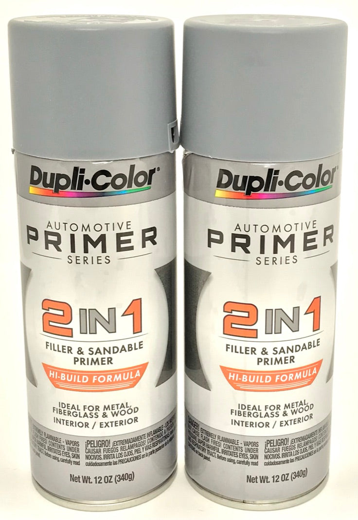 Duplicolor DAP1700-2 Pack 2-IN-1 Hi-Build Filler & Sandable Primer - 12 oz Aerosol can