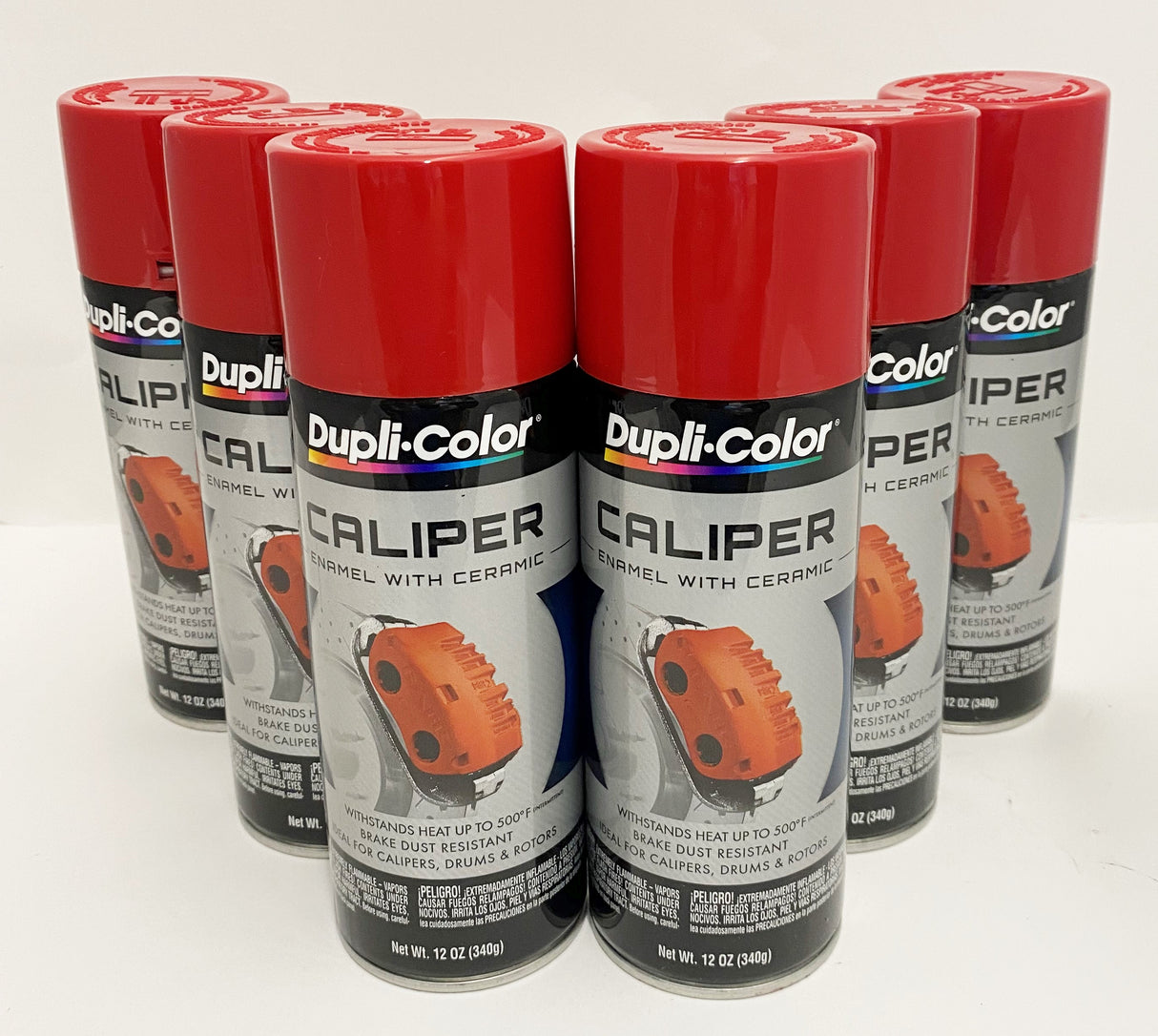 Duplicolor BCP100 - 6 Pack Caliper Spray Paint Red with Ceramic - 12 oz