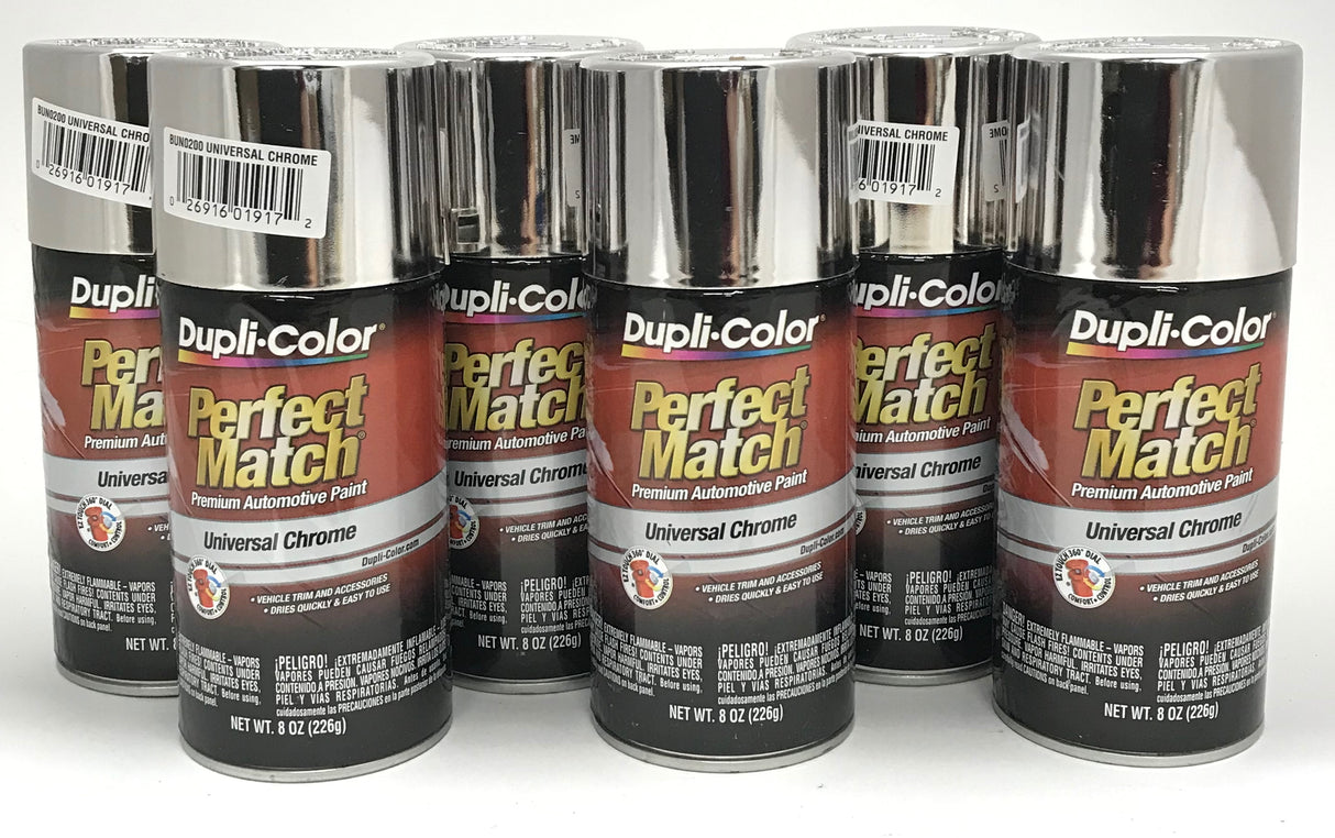 Duplicolor BUN0200-6 PACK Perfect Match Universal Chrome Automotive Paint - 8oz