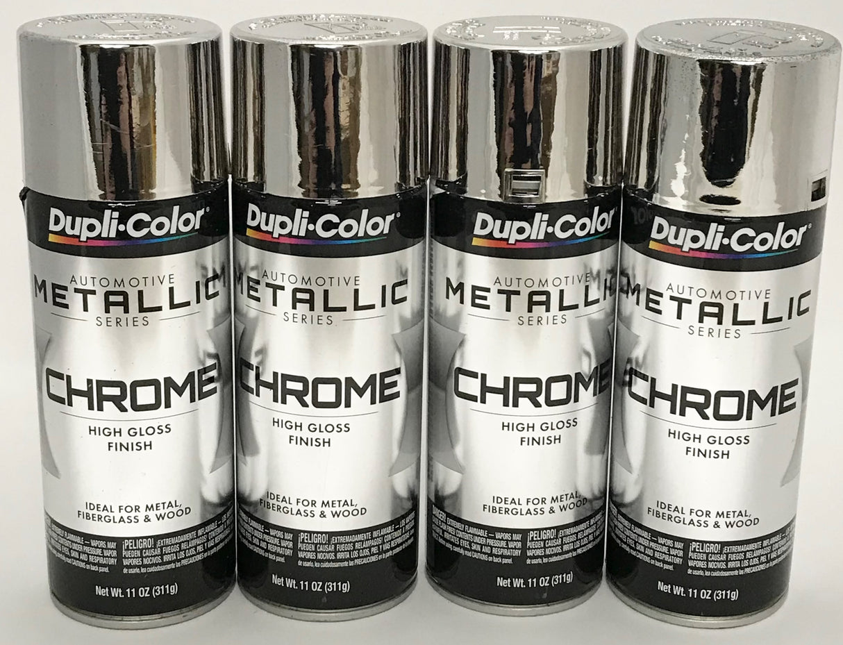 Duplicolor CS101-4 Pack Automotive Metallic Chrome Coating High Gloss Finish - 11 oz Can