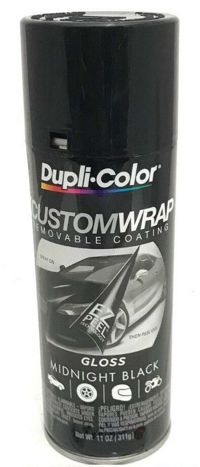 Duplicolor CWRC840 Custom Wrap Removable Paint Gloss Midnight Black - 11 oz