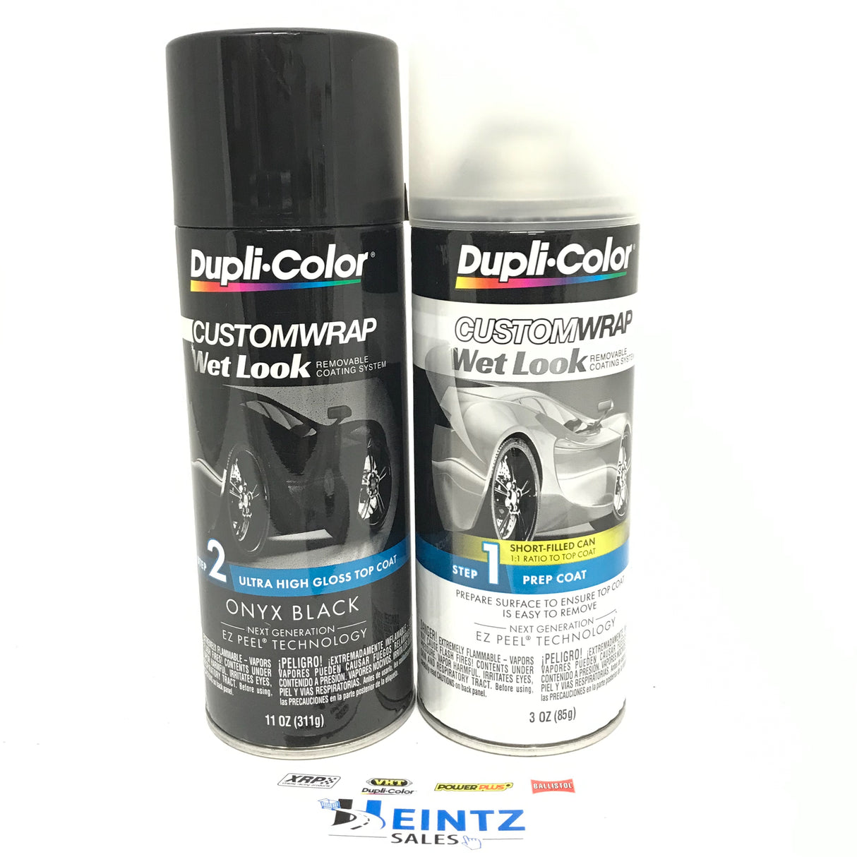 Duplicolor CWRC880 & 887 Wet Look Custom Wrap Kit Onyx Black and Prep Coat - 11oz