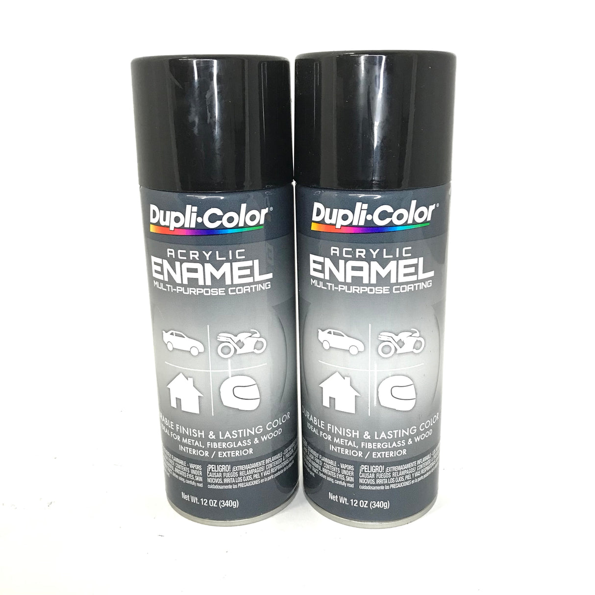 Dupli-Color DA1600 - 2 Pack Gloss Black Acrylic Enamel Multi-Purpose Coating - 12 oz. ea.