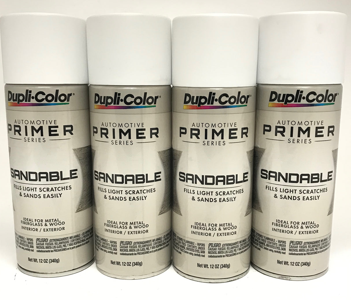 Duplicolor DAP1689-4 PACK WHITE Sandable All-Purpose Primer - 12 oz Aerosol