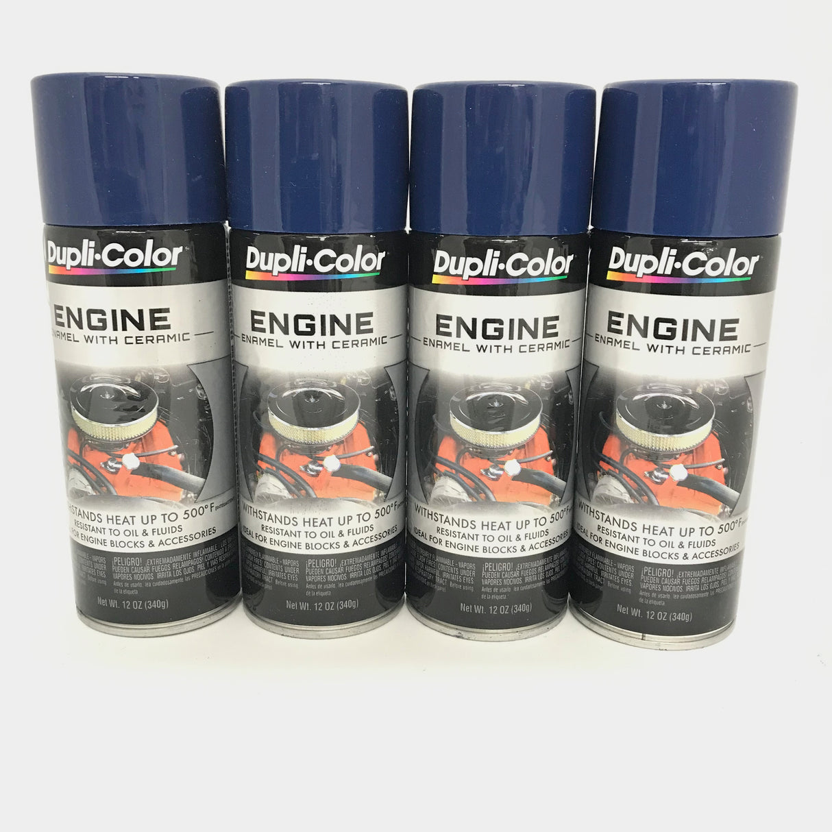 Duplicolor DE1606 - 4 Pack Engine Enamel Paint with Ceramic Ford Dark Blue - 12 oz
