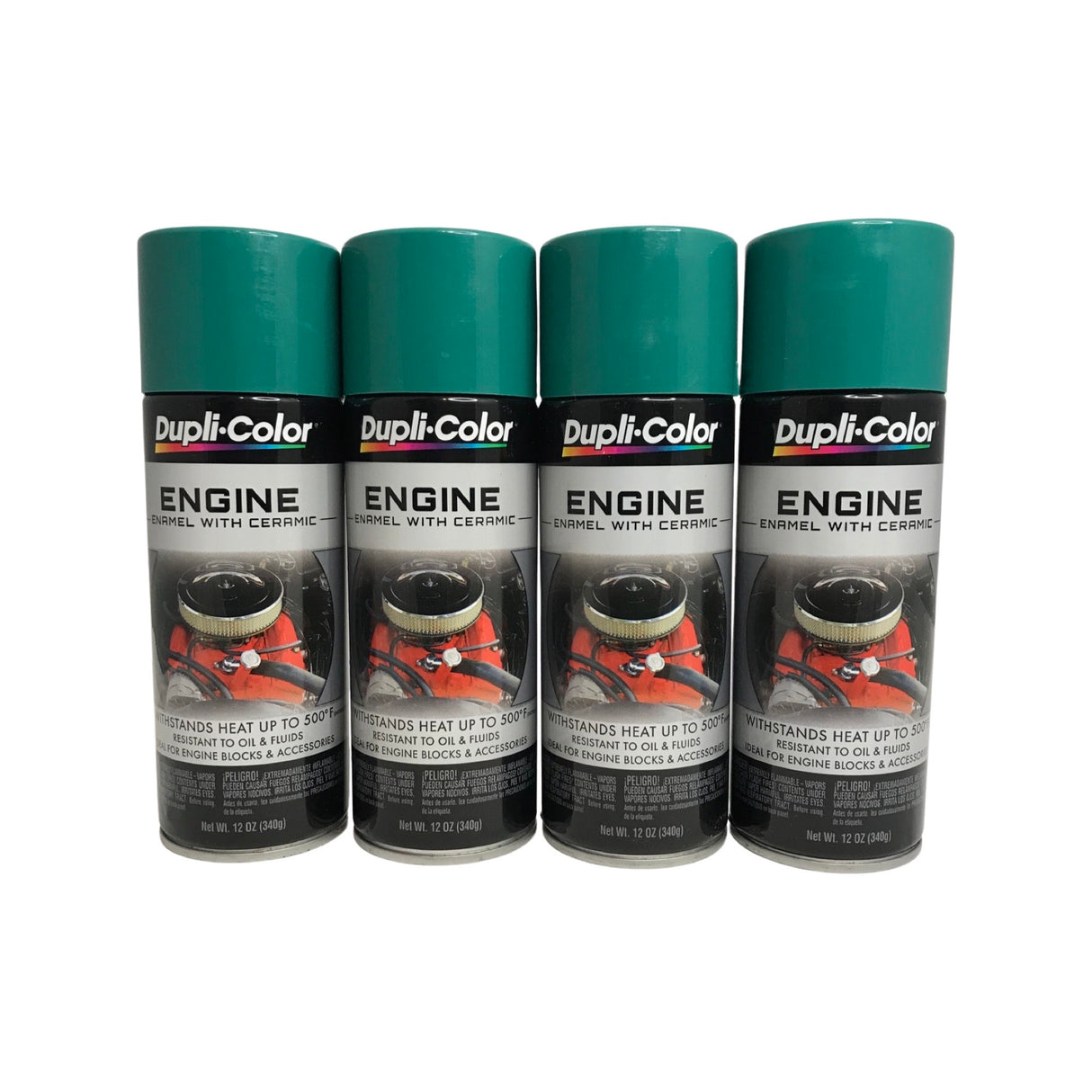 Duplicolor DE1617(4) Ford Green Engine Enamel Paint W/ Ceramic Resins - 12oz.