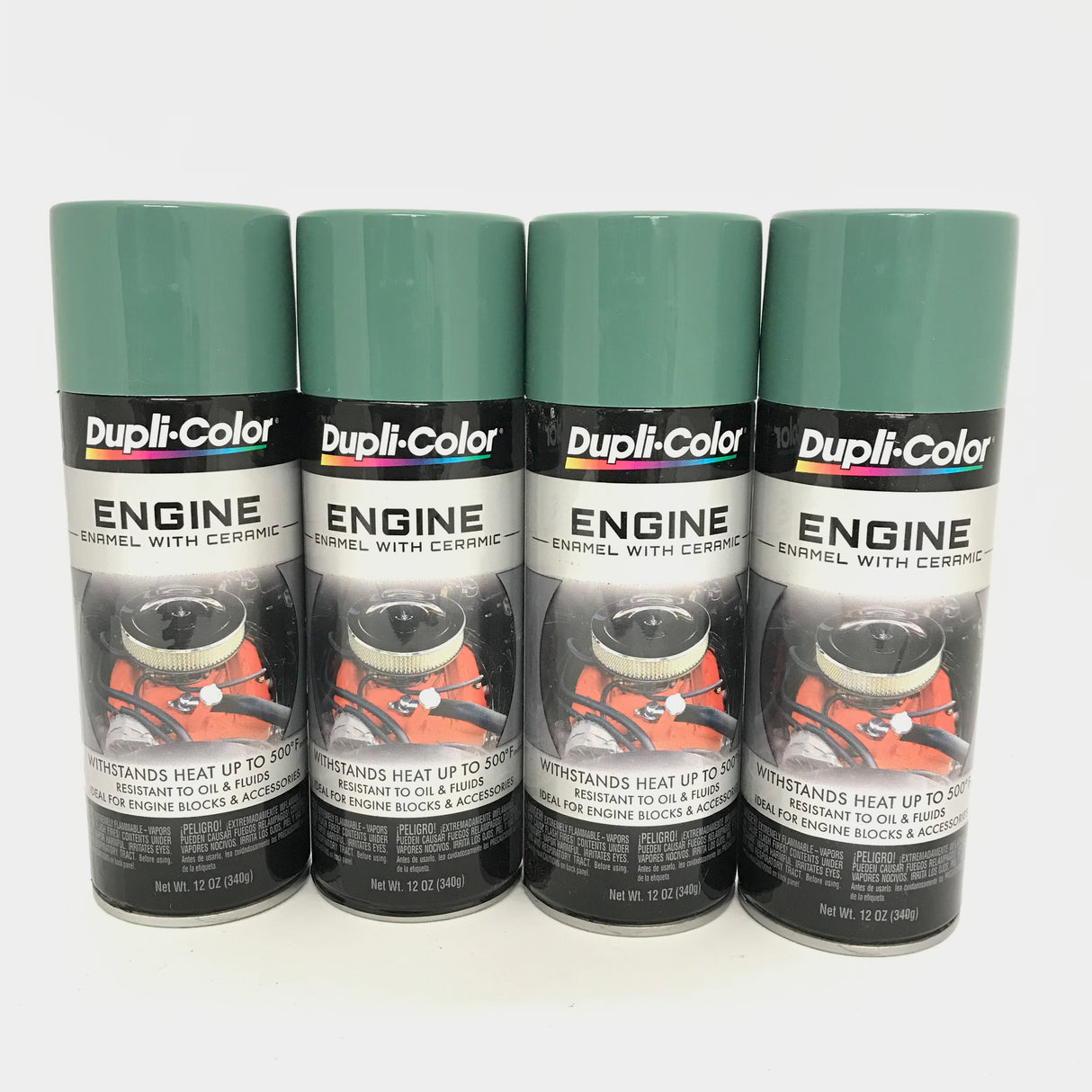 Duplicolor DE1618-4 Pack Engine Enamel with Ceramic Detroit Diesel Alpine Green - 12 oz