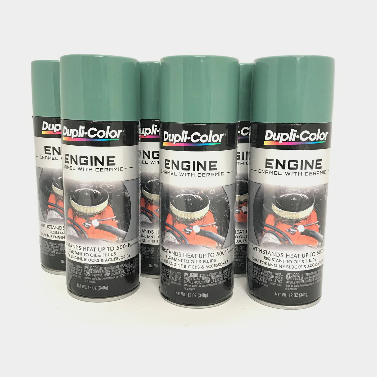 Duplicolor DE1618-6 Pack Engine Enamel with Ceramic Detroit Diesel Alpine Green - 12 oz