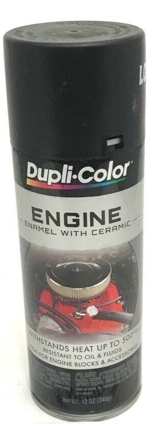 Duplicolor DE1634 Engine Enamel with Ceramic Low Gloss Black Color - 12 oz