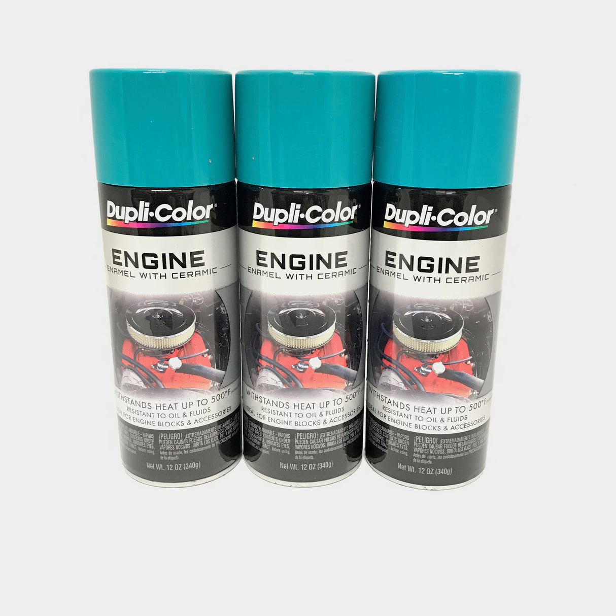Duplicolor DE1643-3 Pack Engine Enamel Paint with Ceramic Torque & Teal - 12 oz
