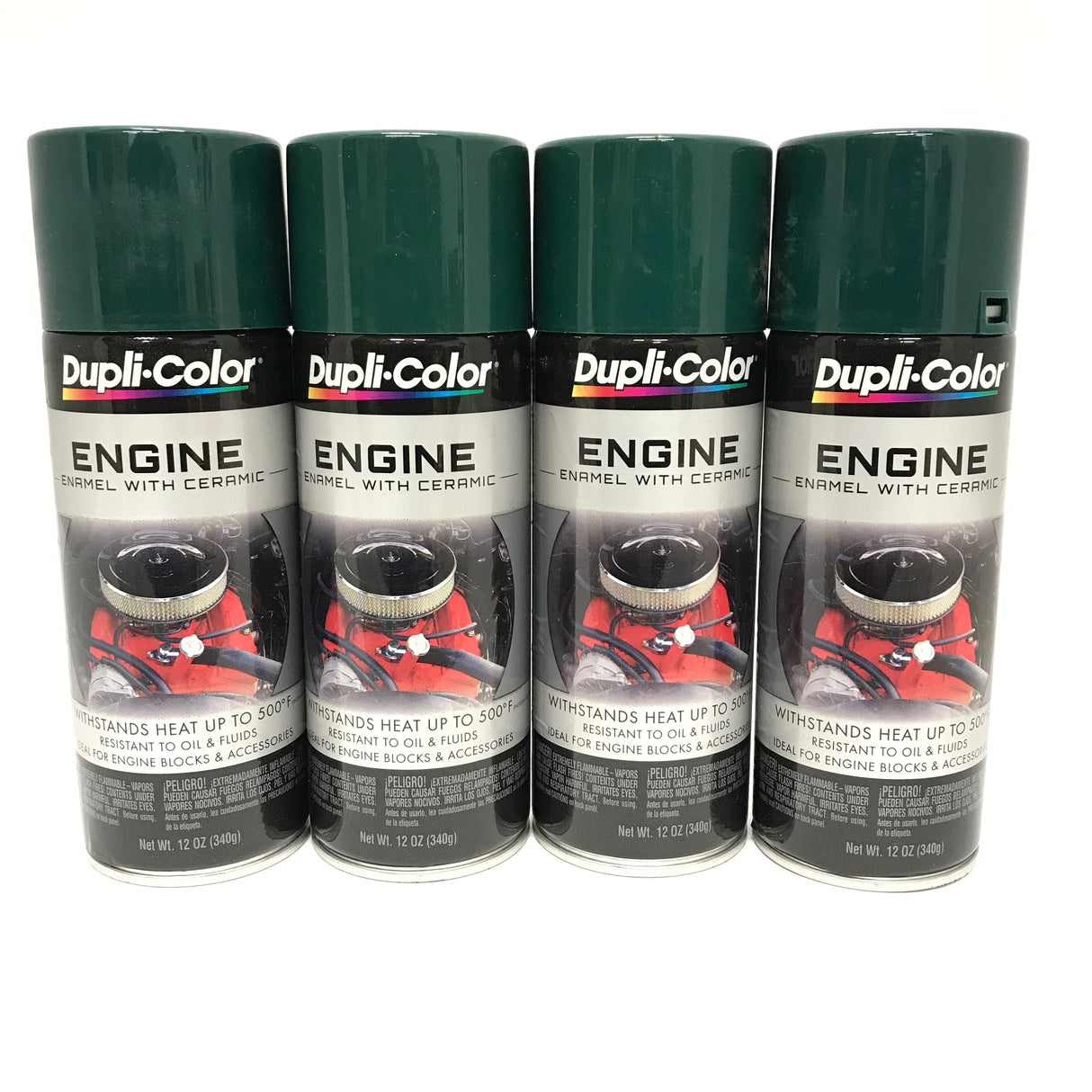 Duplicolor DE1644-4 PACK Engine Enamel Paint w/ Ceramic, Hunter Green - 12oz