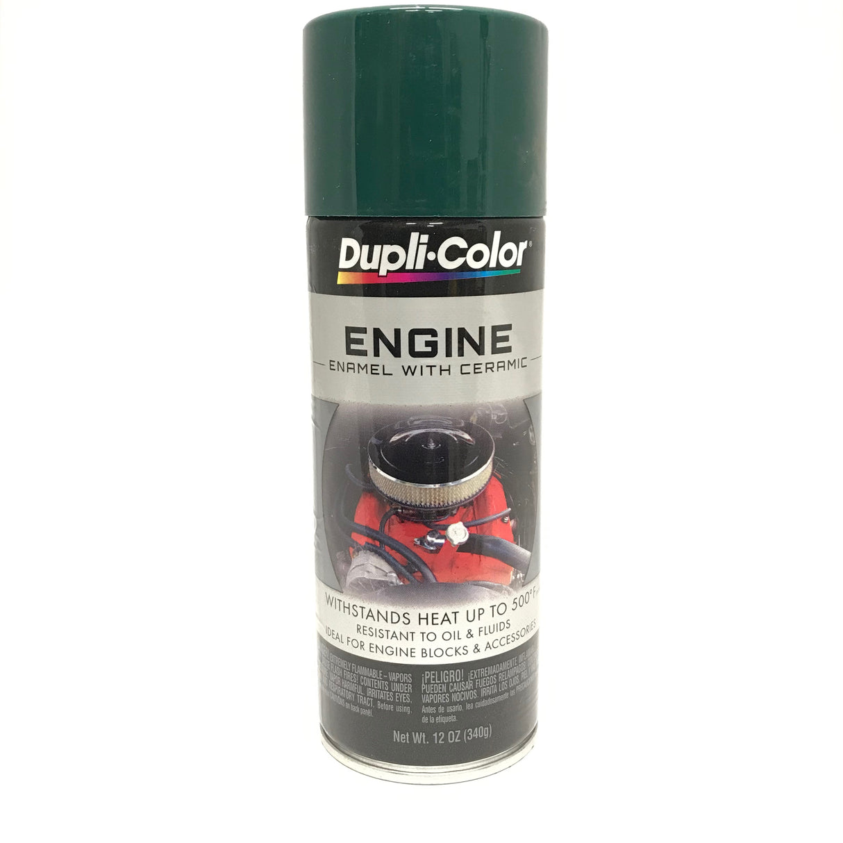 Duplicolor DE1644 Engine Enamel Paint w/ Ceramic, Hunter Green - 12oz Aerosol