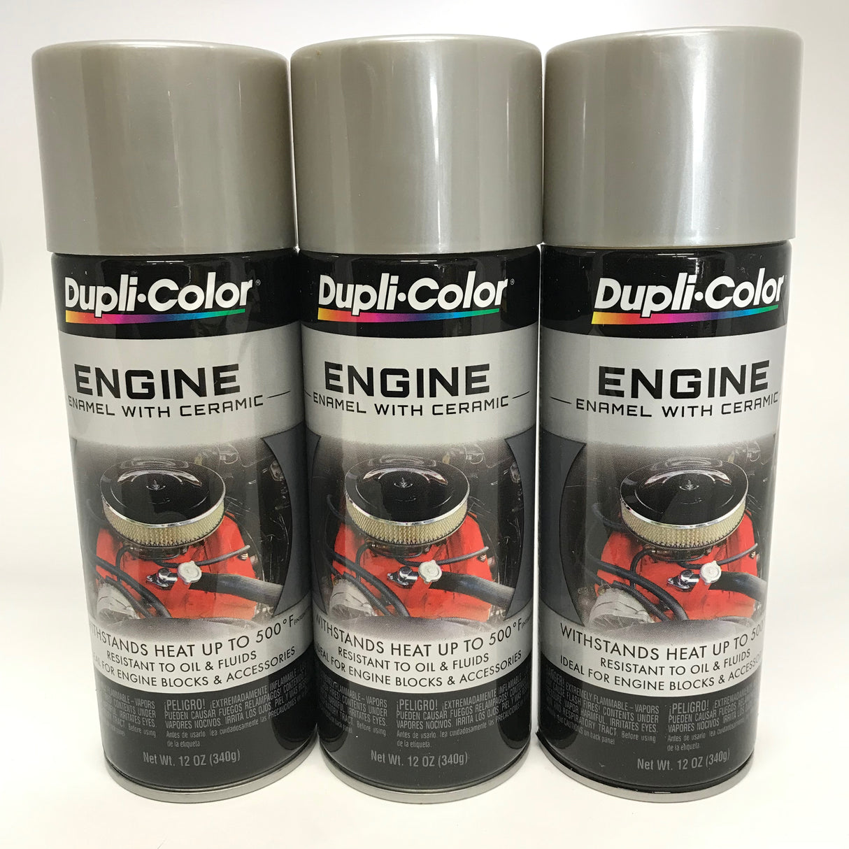 Duplicolor DE1650-3 PACK Cast Coat Aluminum Engine Enamel Paint w/ Ceramic 12oz