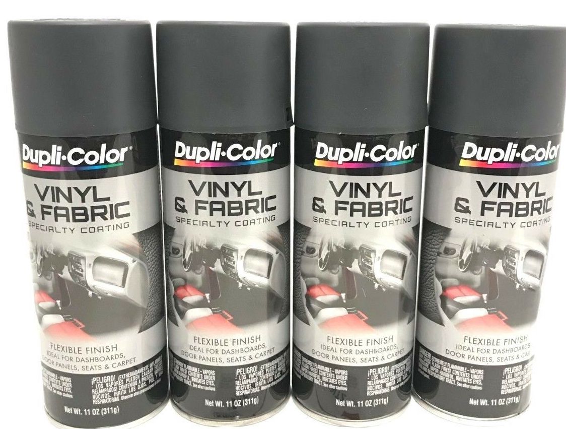 Duplicolor HVP111 - 4 Pack Vinyl & Fabric Spray Paint Charcoal Gray - 11 oz