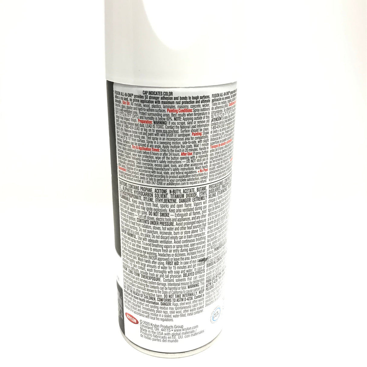 KRYLON 2727 Gloss White All-In-One Fusion Paint & Primer - No-Peel - 12 oz Aerosol