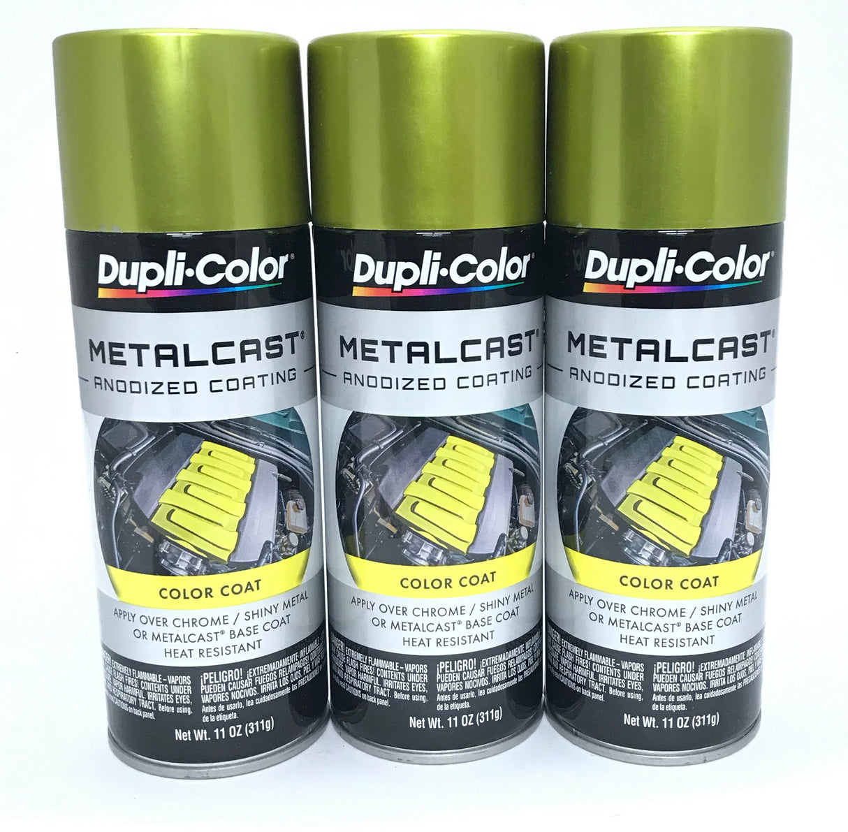 Duplicolor MC202-3 PACK MetalCast YELLOW Anodized Heat Resistant Coat - 11oz