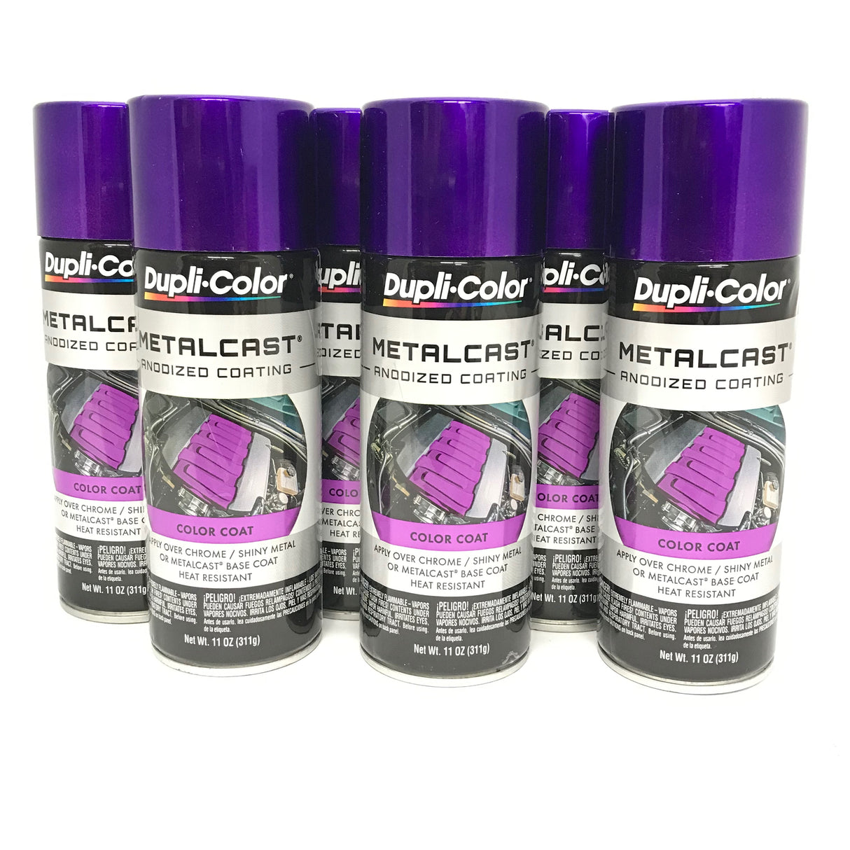 Duplicolor MC204-6 PACK MetalCast PURPLE Anodized Heat Resistant Coat - 11oz