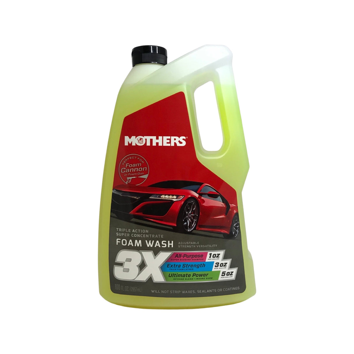 Mothers 05610 Triple Action Foam Wash (100 oz)-Car Detailing Soap Concentrate