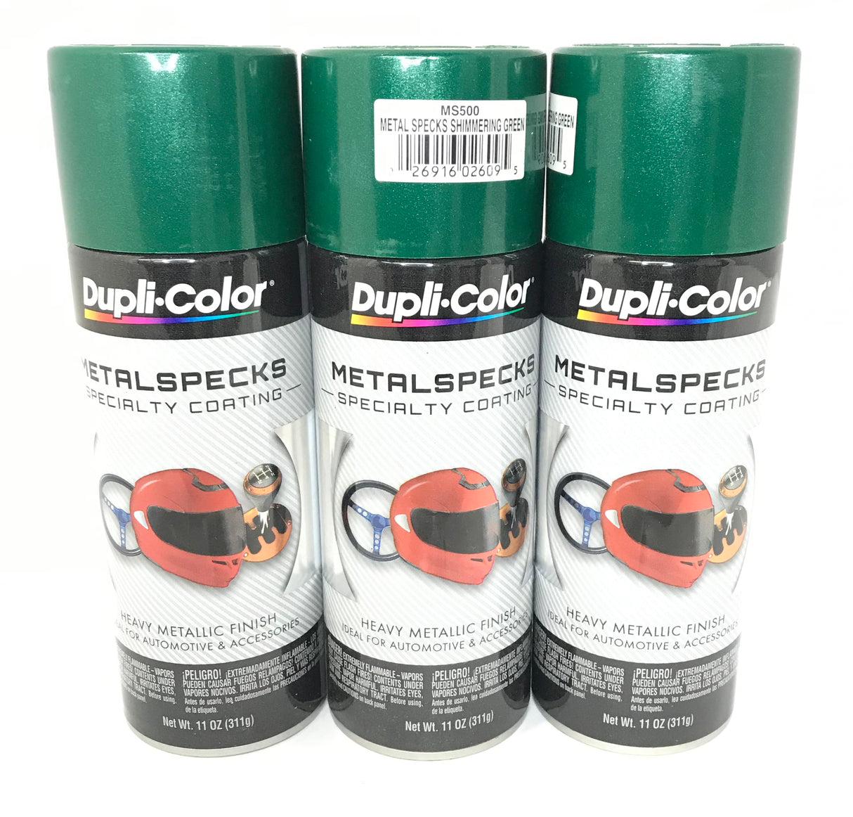 Duplicolor MS500-3 PACK SHIMMERING GREEN Metalspecks Specialty Coating - Heavy Metallic Finish - 11 oz