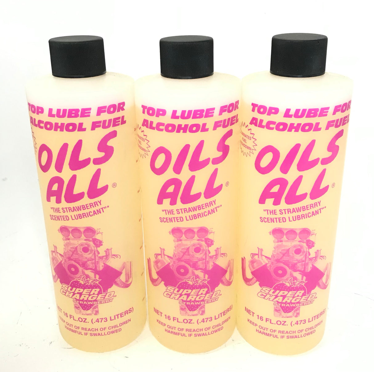 PowerPlus Lubricants Alcohol Top Lube Strawberry Scented 16oz-Liquid Power Upper Cylinder Lube - 3 PACK