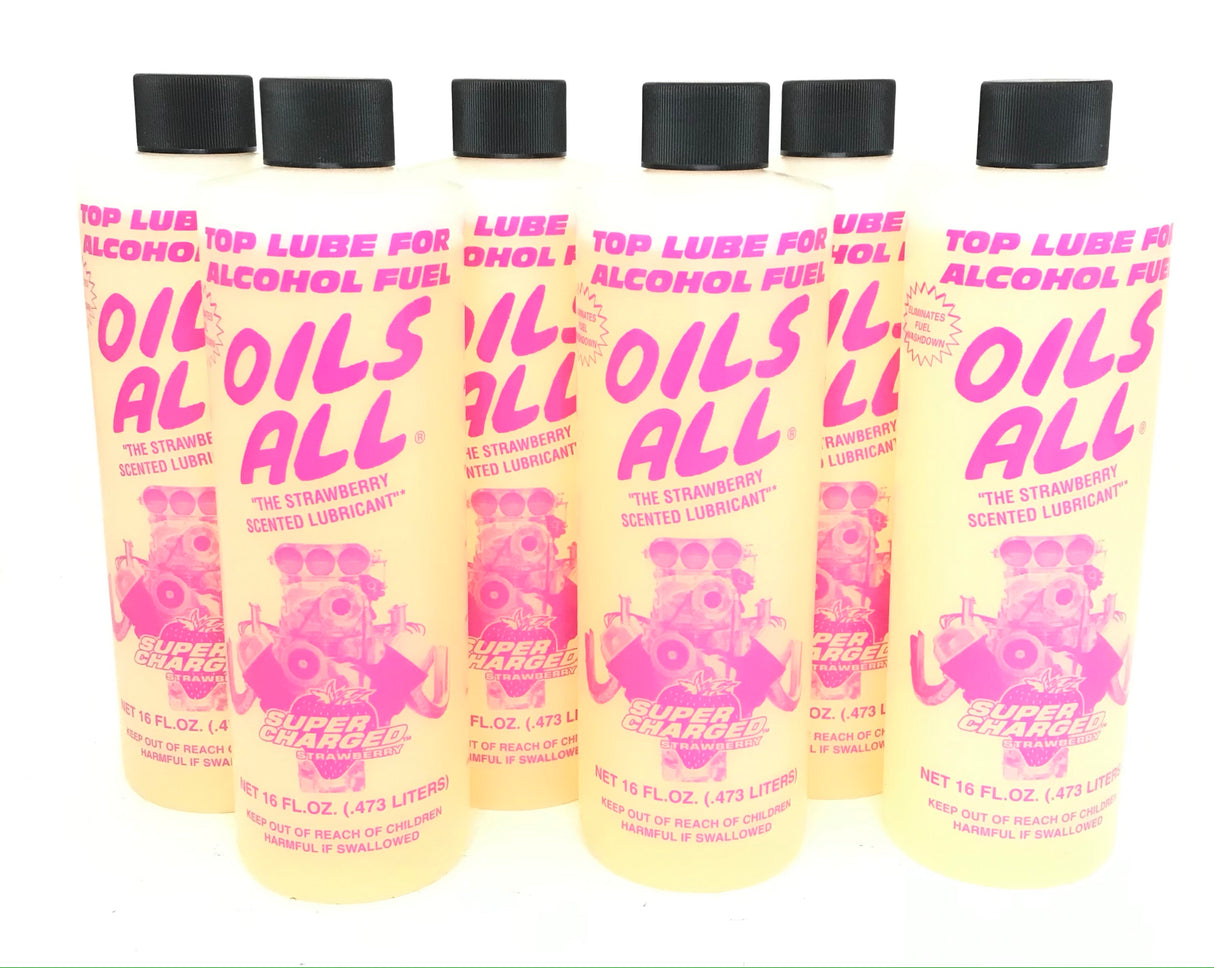 PowerPlus Lubricants Alcohol Top Lube Strawberry Scented 16oz-Liquid Power Upper Cylinder Lube - 6 PACK