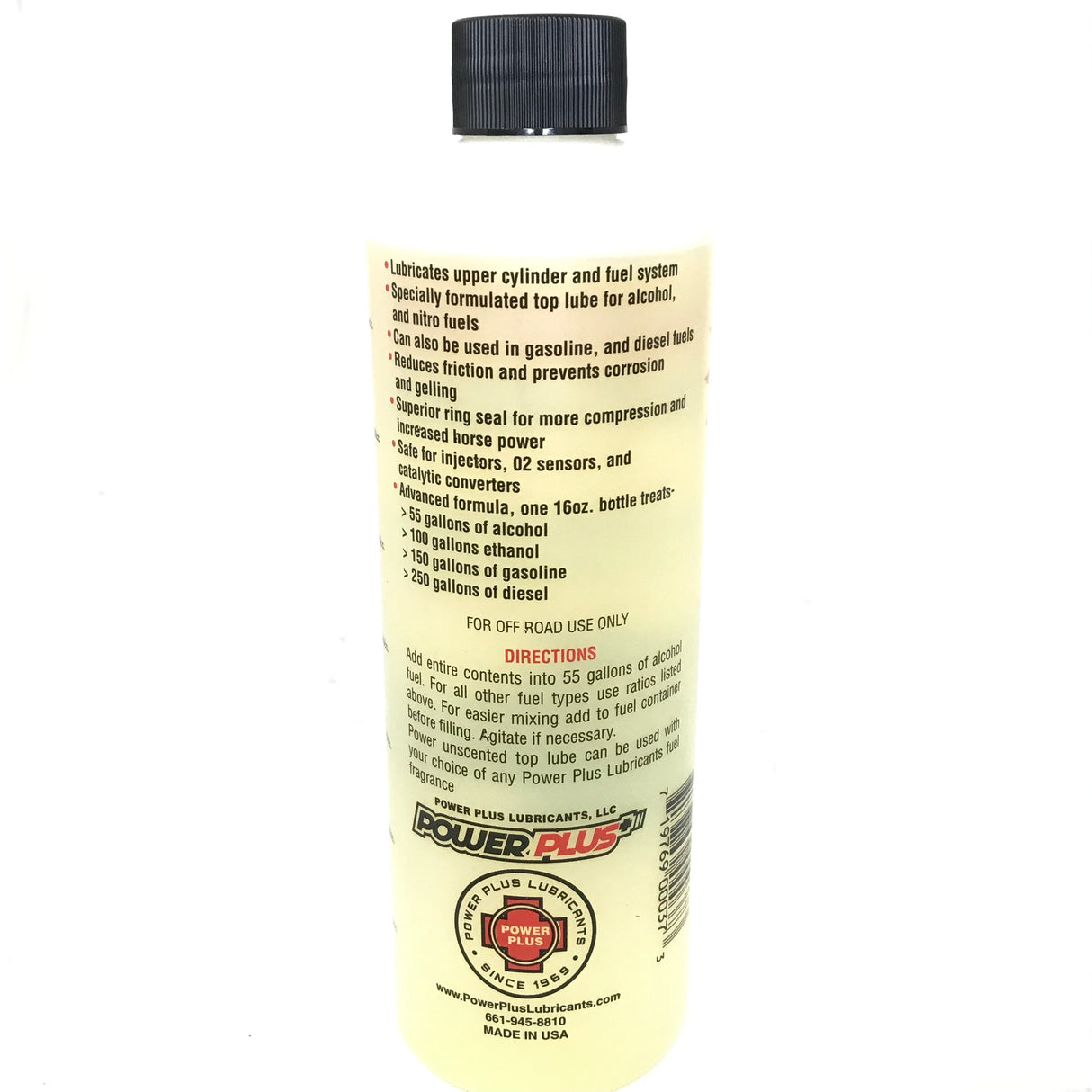 PowerPlus Lubricants Alcohol Top Lube Unscented 16oz-Liquid Power Upper Cylinder Lube - 12 PACK