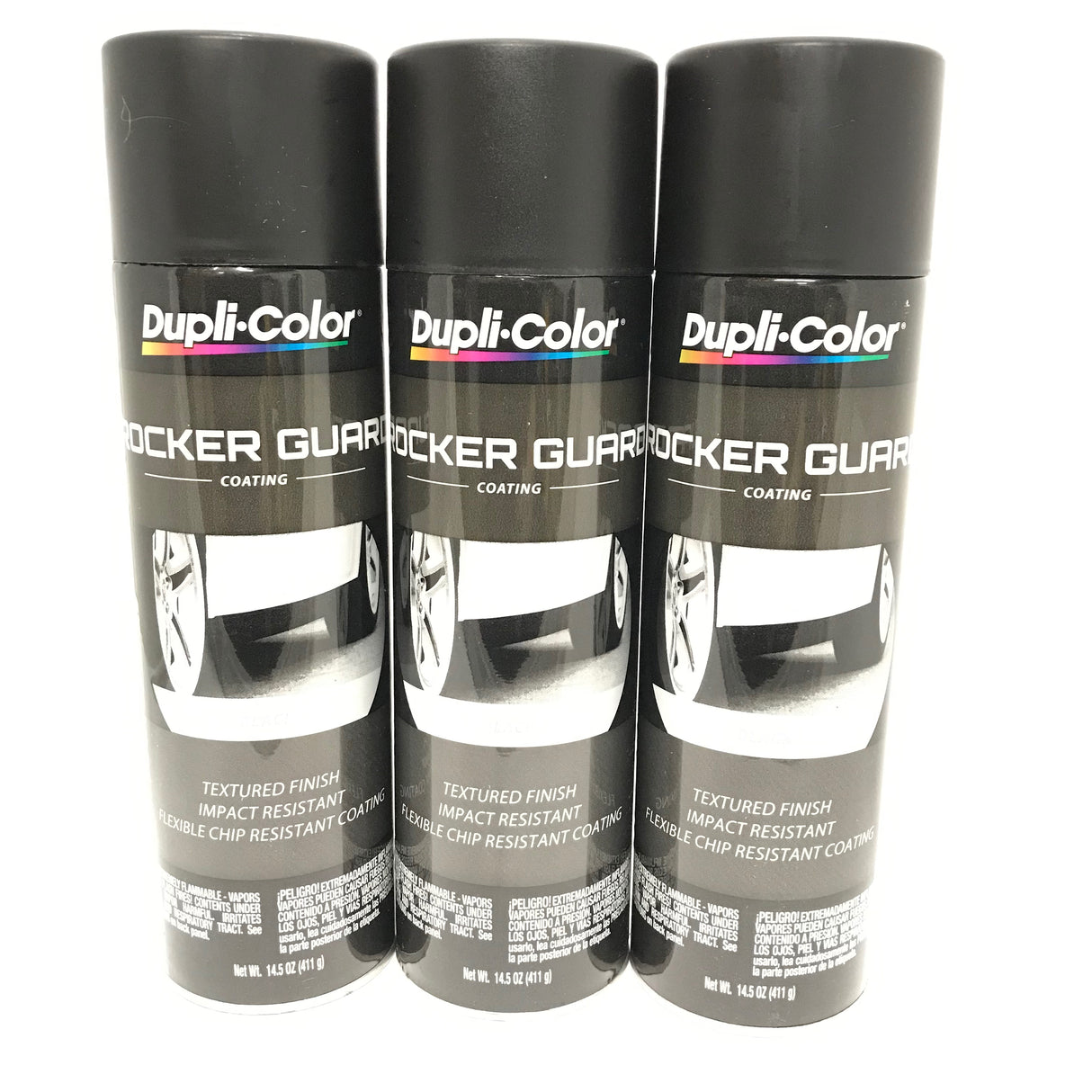 Duplicolor RGA101-3 PACK BLACK Rocker Guard Coating Impact Resistant - 14.5 oz