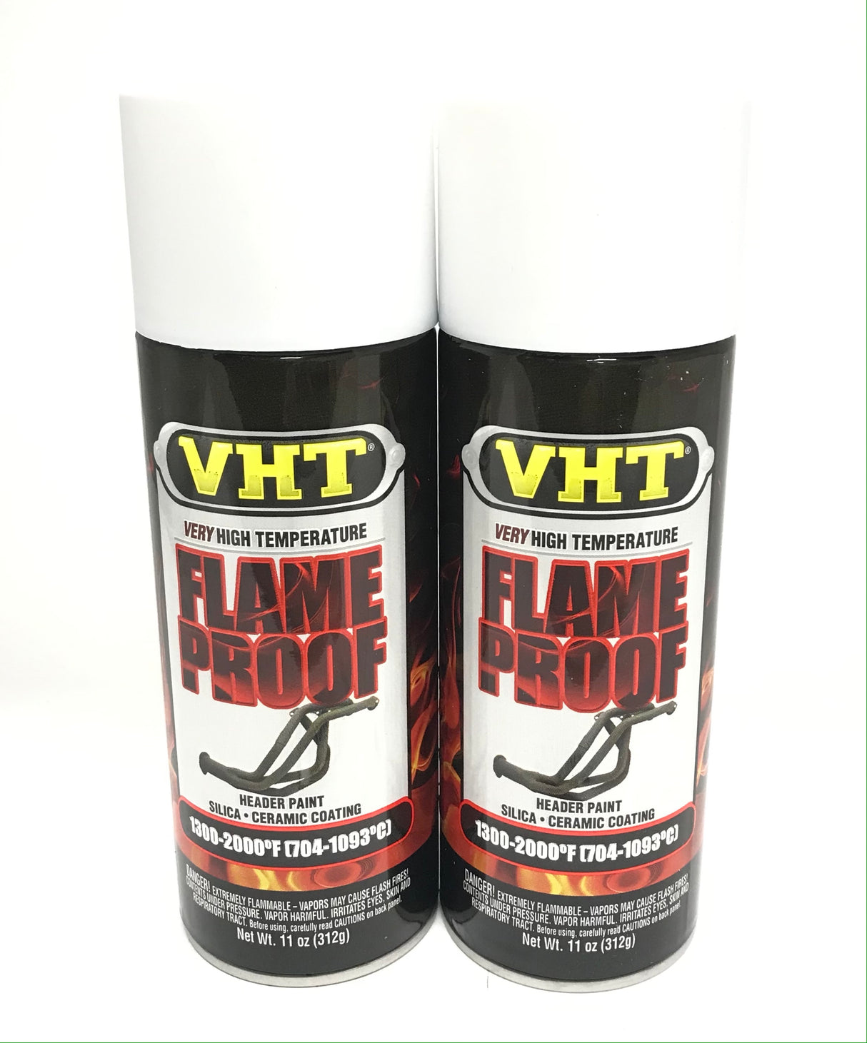 VHT SP101-2 PACK Flat White High Temperature FlameProof Header Paint - 11 oz