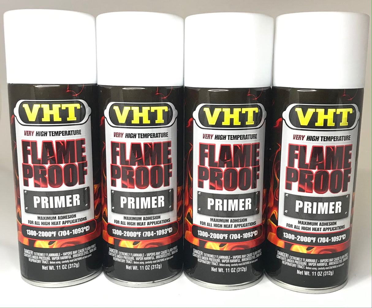 VHT SP118-4 PACK FLAT WHITE High Temperature Flame Proof Header Paint - 11 oz