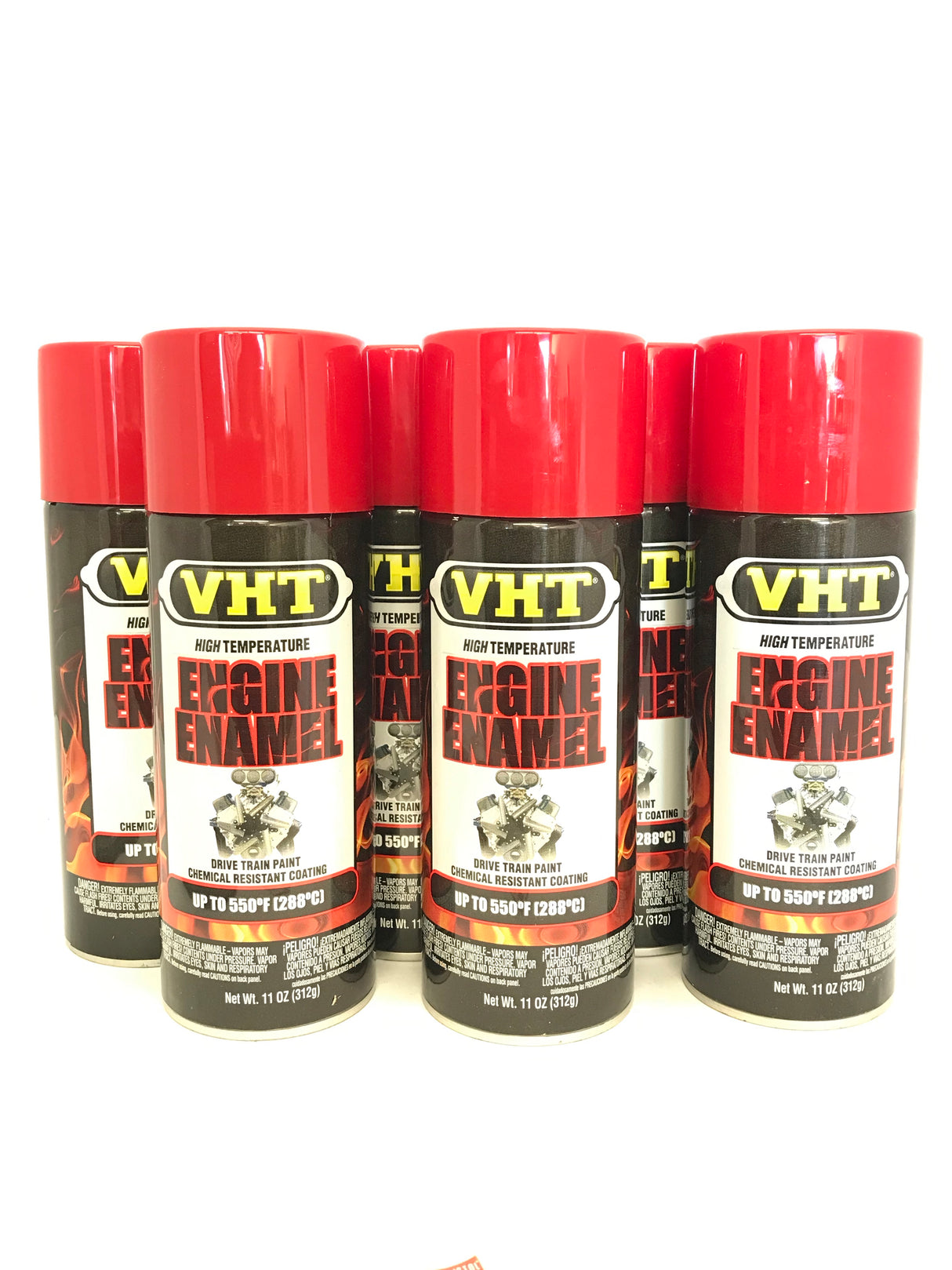 VHT SP121-6 PACK RED Engine Enamel High Heat Drive Train Paint - 11 oz