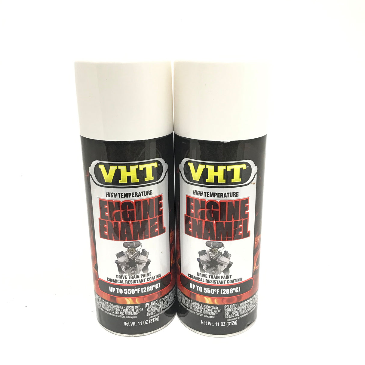 VHT SP129-2 PACK GLOSS WHITE Engine Enamel High Heat Drive Train Paint - 11 oz
