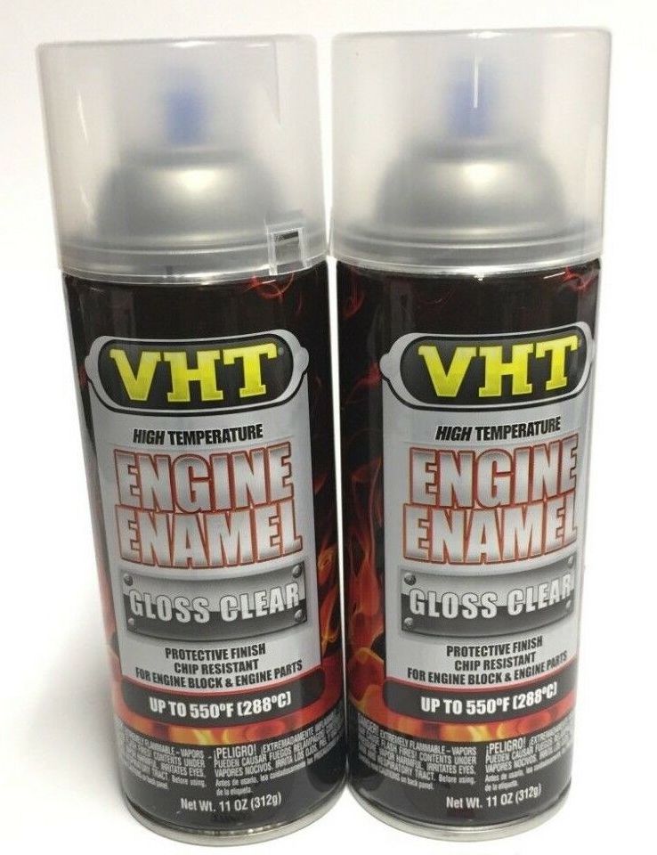 VHT SP145-2 PACK High Temperature Engine Enamel GLOSS CLEAR - 11 oz