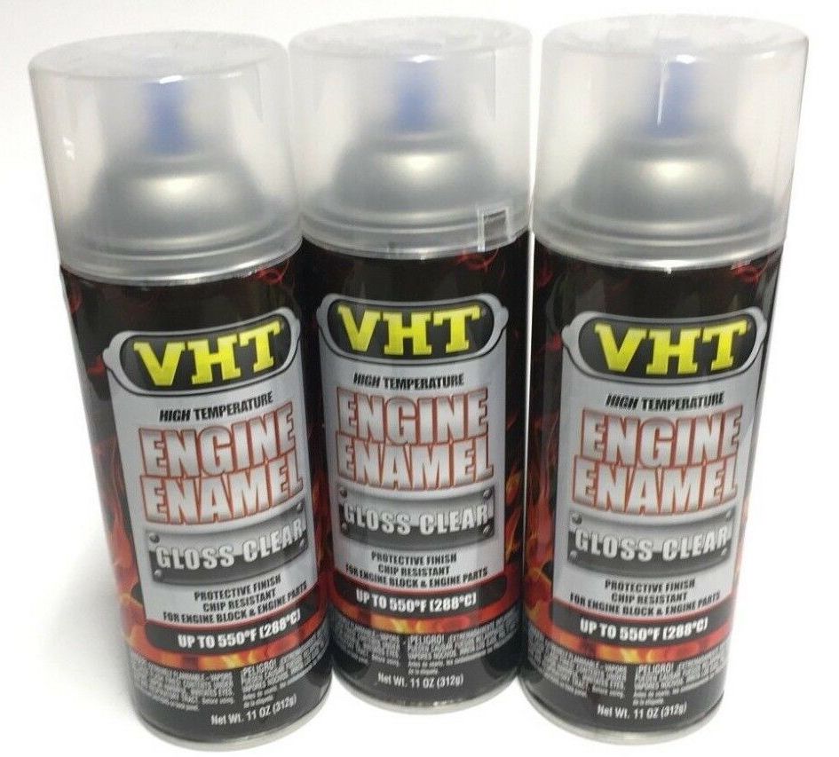 VHT SP145-3 PACK High Temperature Engine Enamel GLOSS CLEAR - 11 oz