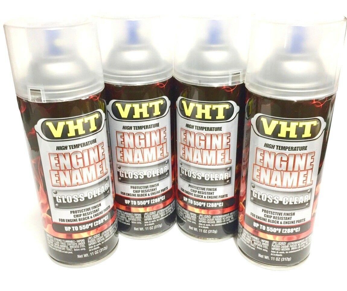 VHT SP145-4 PACK High Temperature Engine Enamel GLOSS CLEAR - 11 oz