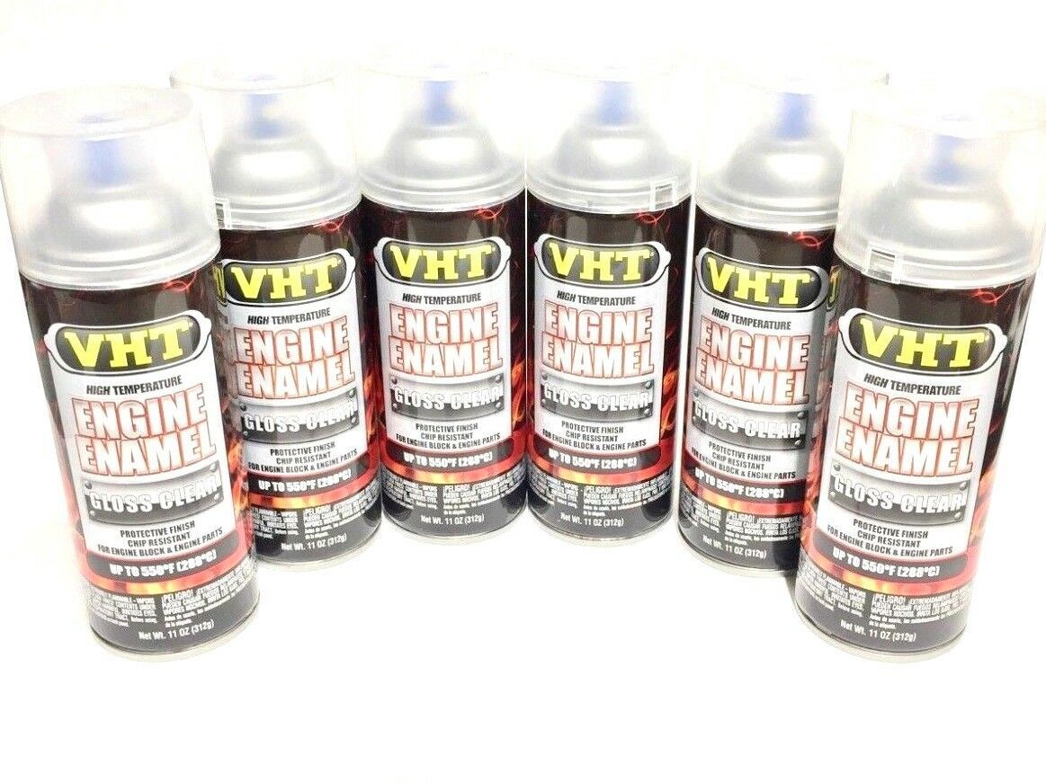 VHT SP145-6 PACK High Temperature Engine Enamel GLOSS CLEAR - 11 oz