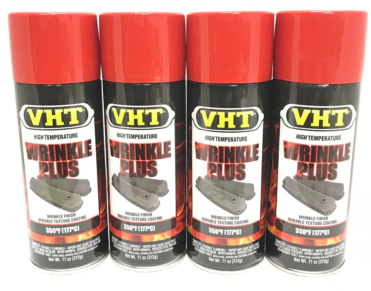 VHT SP204-4 PACK RED High Temperature Wrinkle Finish Durable Texture Coating - 11 oz