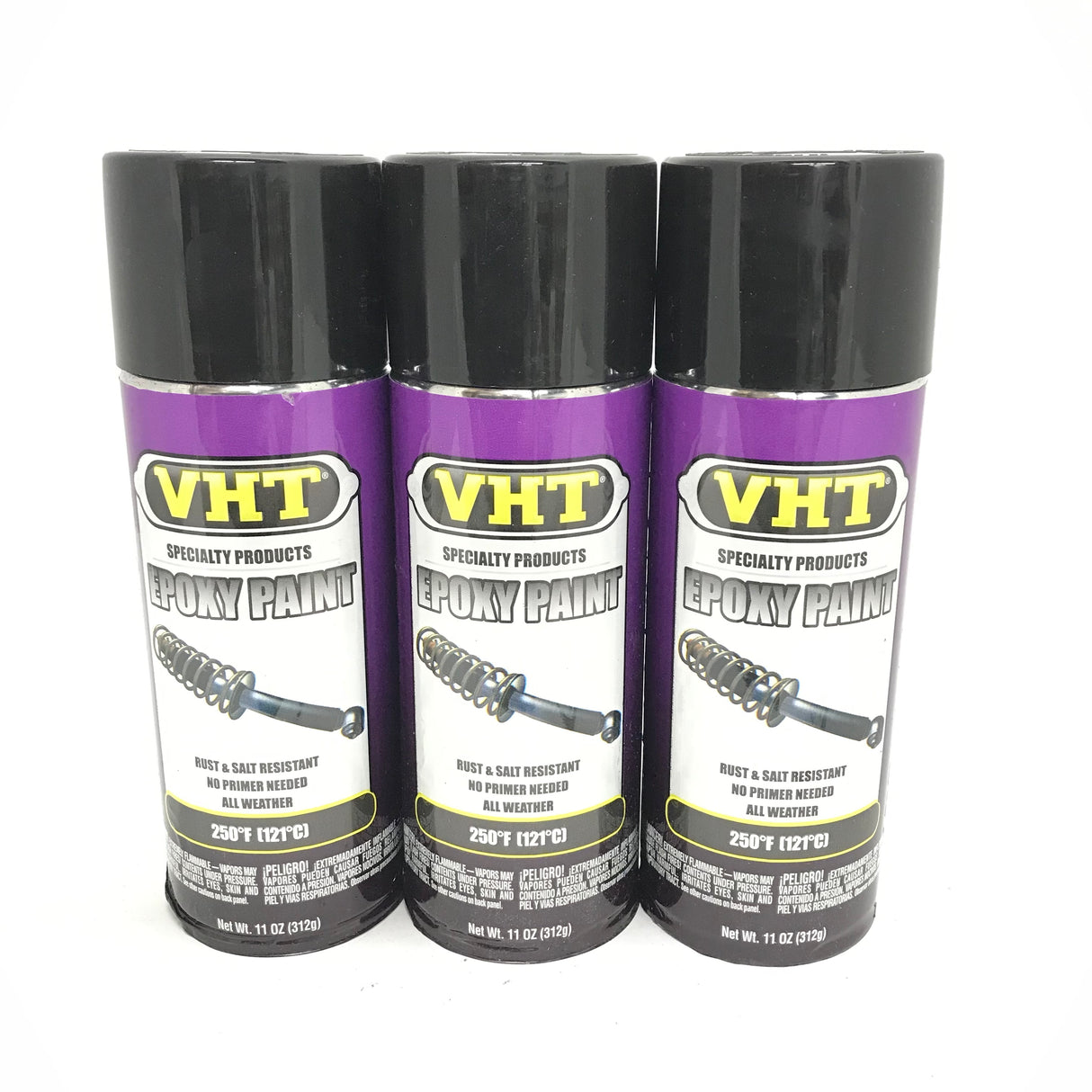 VHT SP650-3 PACK GLOSS BLACK Epoxy Paint. Rust and Salt Resistant - 11 oz