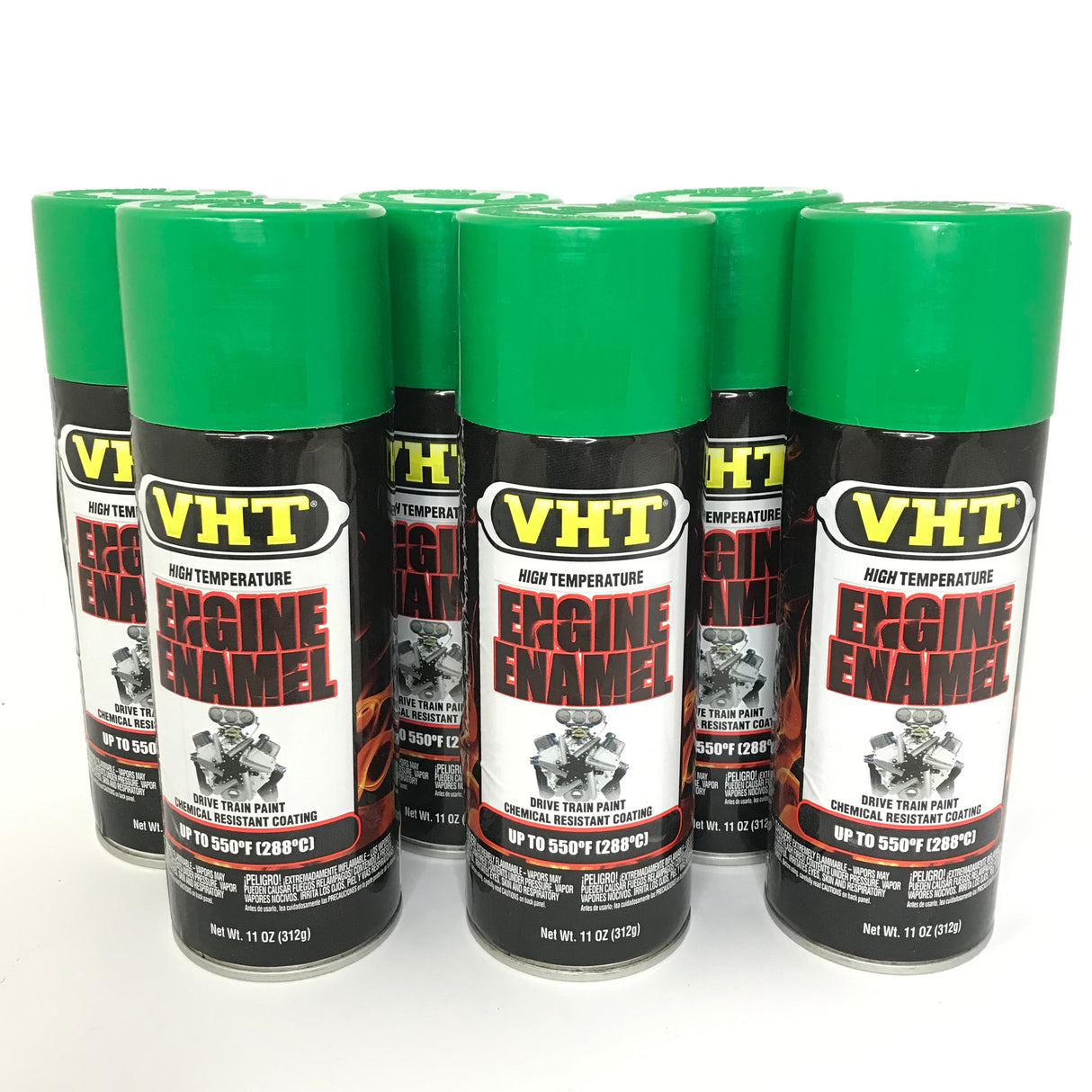 VHT SP760-6 PACK KERMIT GREEN Engine Enamel High Heat Drive Train Paint - 11 oz