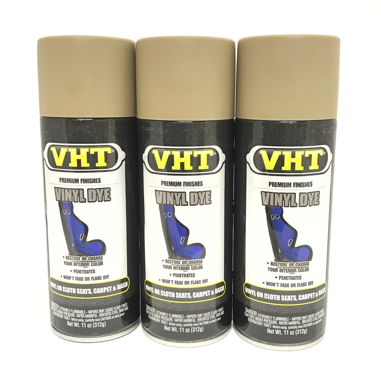 VHT SP944-3 PACK BUCKSKIN TAN Vinyl Dye Carpet, Dashboards, Vinyl Seats, Trunk Carpet