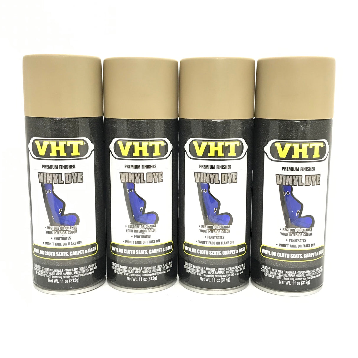 VHT SP944-4 PACK BUCKSKIN TAN Vinyl Dye Carpet, Dashboards, Vinyl Seats, Trunk Carpet