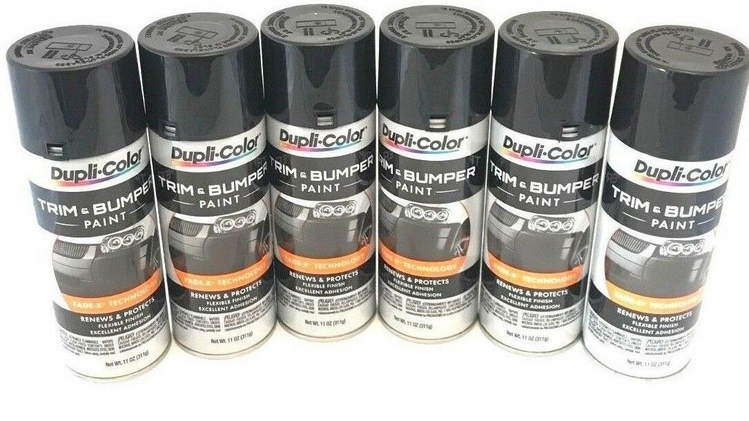 Duplicolor TB101-6 Pack Black Trim and Bumper Paint - 11 oz Aerosol Can