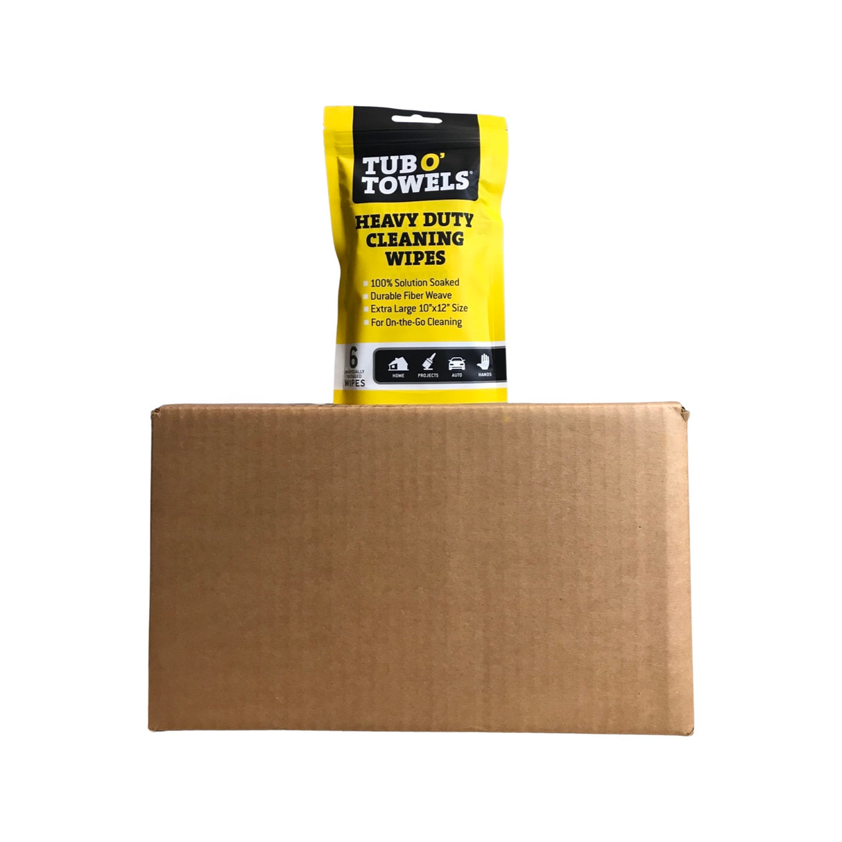 Tub O' Towels TW01-6 - 24 Pack Heavy Duty Multi-Surface Cleaning Wipes - Resealable