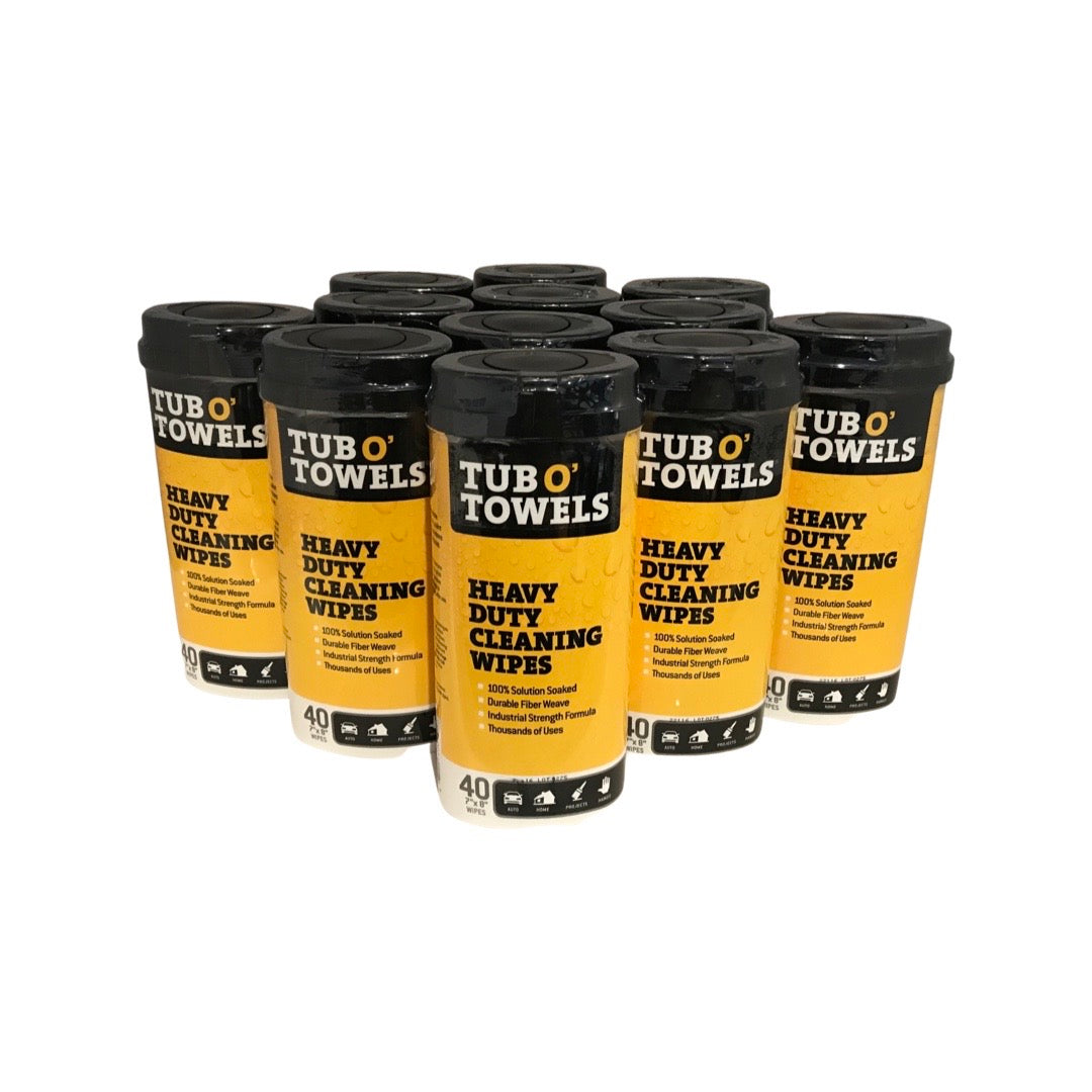 Tub O' Towels TW40 - 12 Pack Heavy-Duty Multi-Surface Cleaning Wipes