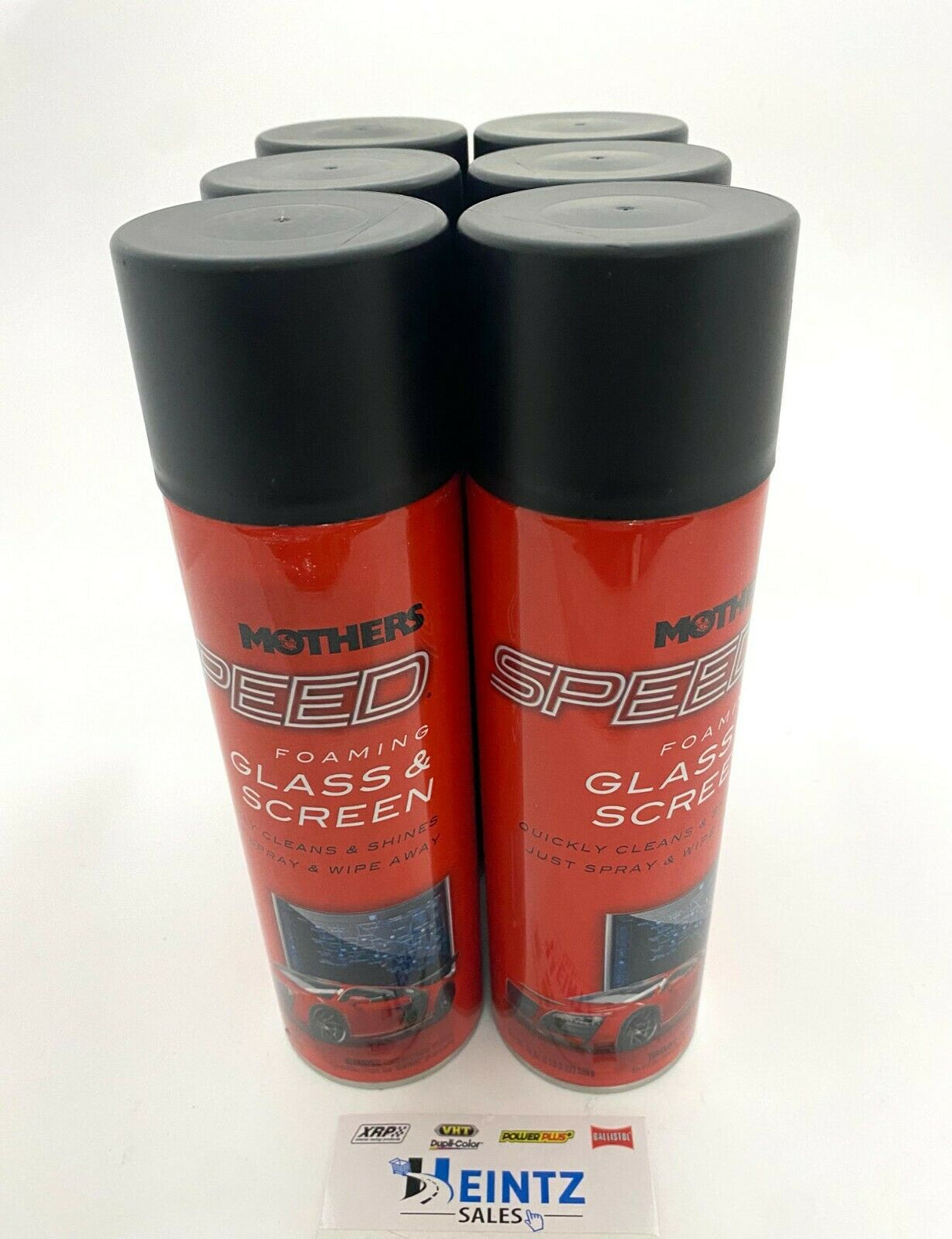 MOTHERS 16619 Speed Foaming Glass & Screen Cleaner 6 PACK - Spray & Wipe - 19 oz.