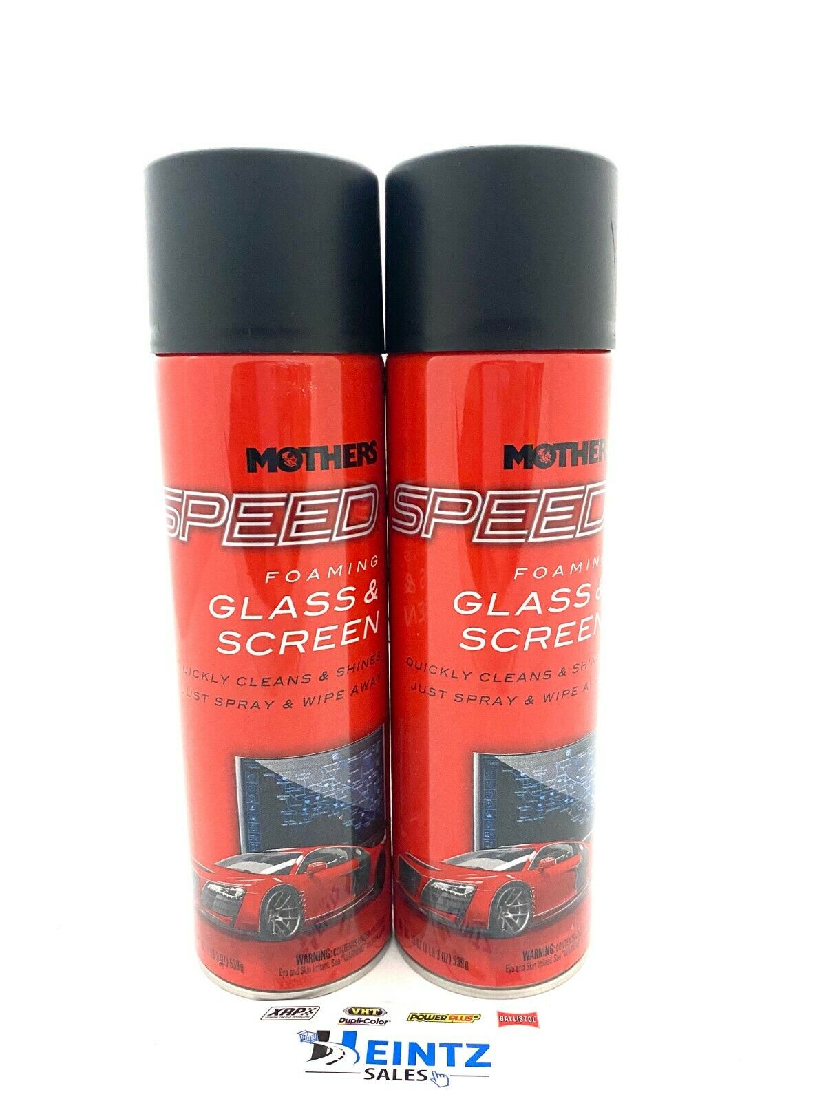 MOTHERS 16619 Speed Foaming Glass & Screen Cleaner 2 PACK - Spray & Wipe - 19 oz.