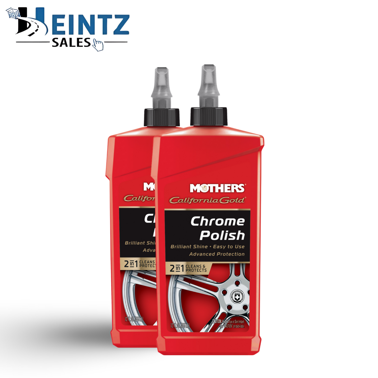 MOTHERS 05212 California Gold Chrome Polish 2 PACK - Shine & Protect - No Streak  12 oz.