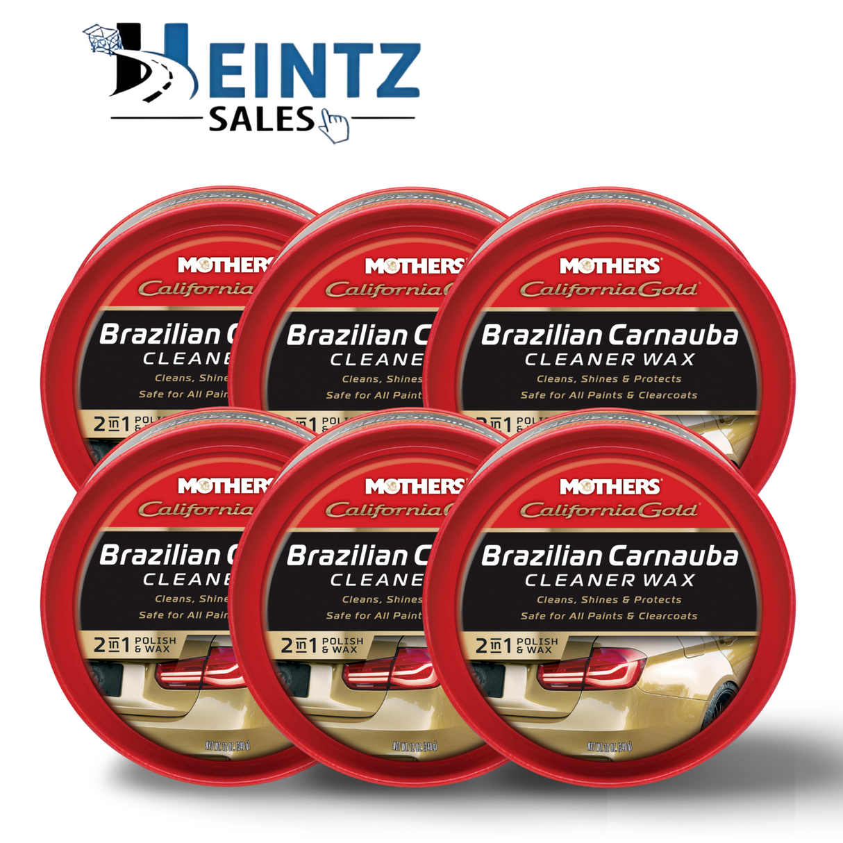 MOTHERS 05500 California Gold Brazilian Carnauba Cleaner Wax 6 PACK - Protect - 12 oz.