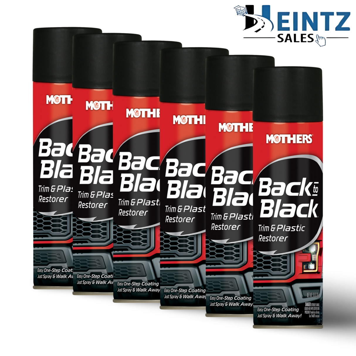 MOTHERS 06110 Back to Black Trim and Plastic Restorer 6 PACK - Rubber & Vinyl - 10 oz.